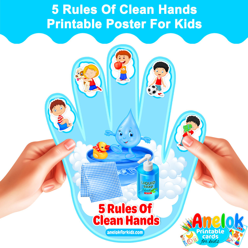 5 Rules Of Clean Hands – Printable Poster For Kids