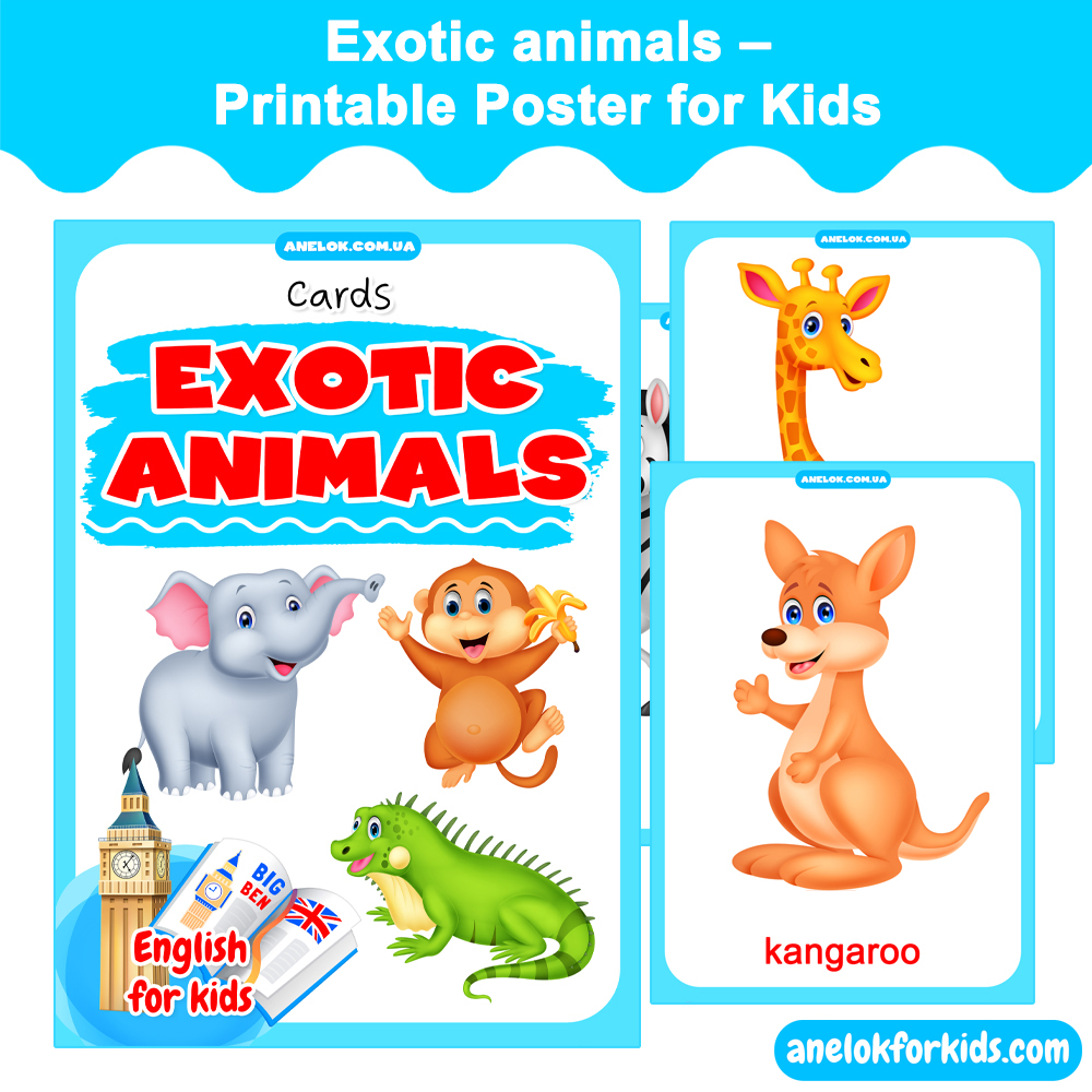 Exotic animals – Printable Posters for Kids