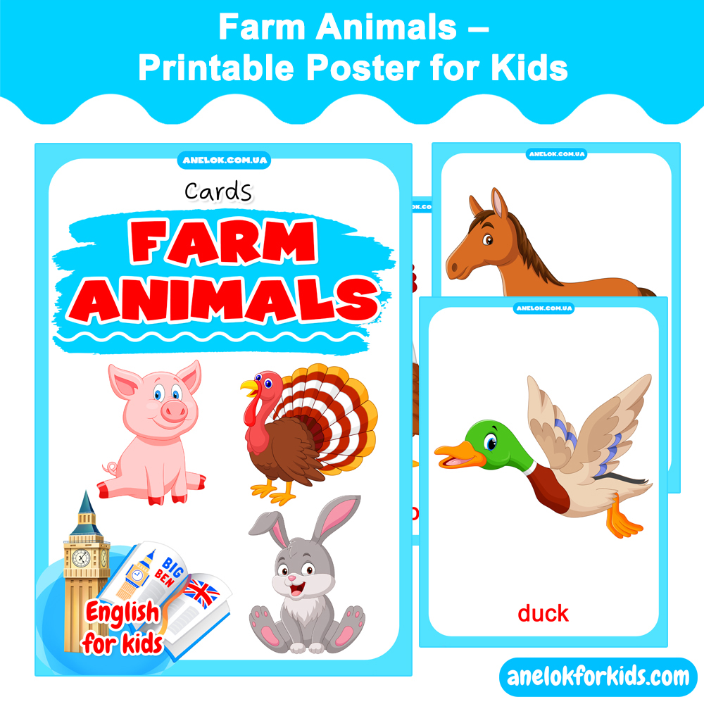 Farm Animals – Printable Posters for Kids